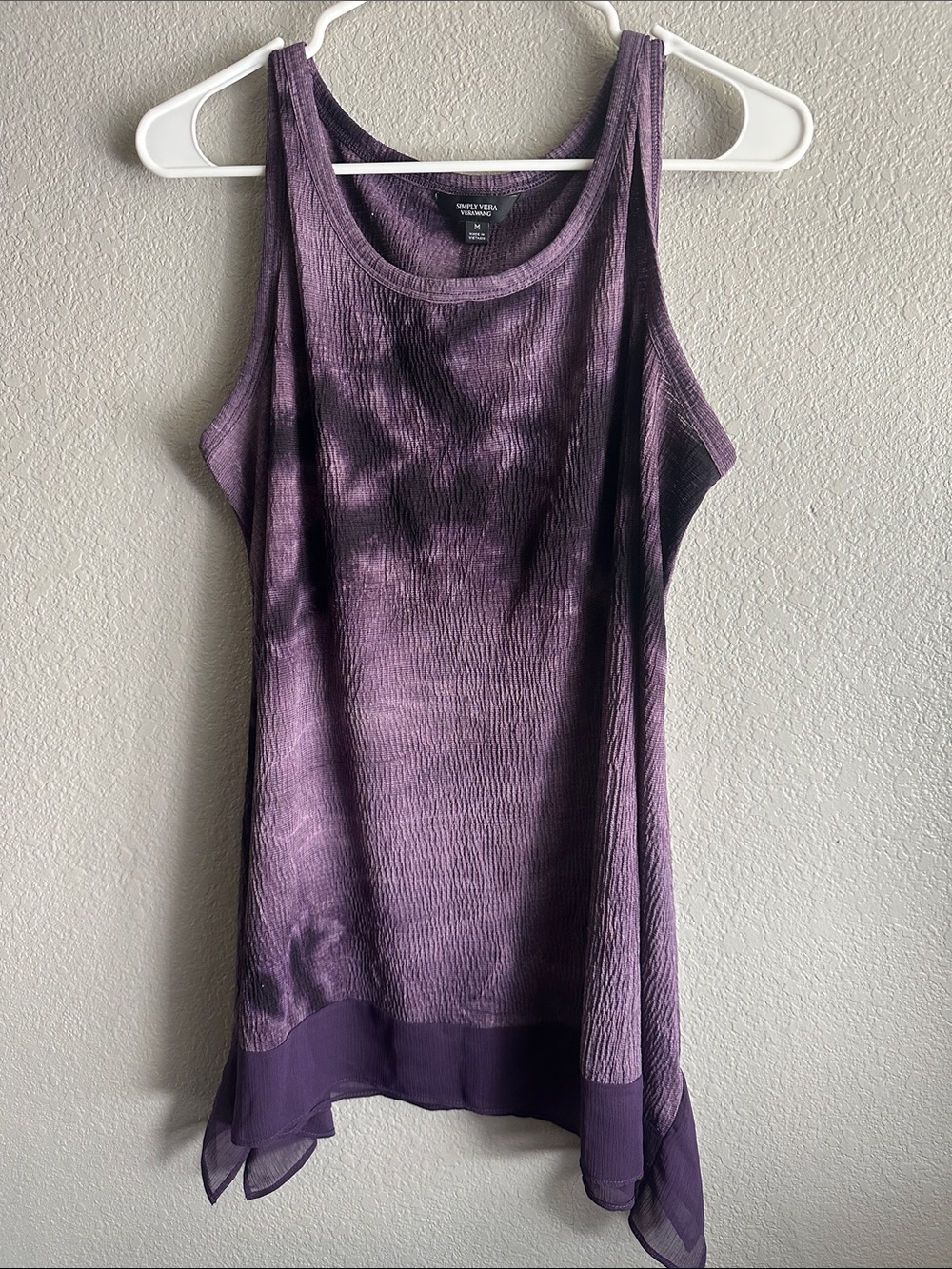 Simply Vera Vera Wang Purple Ombre Tank with Chiffon Hem